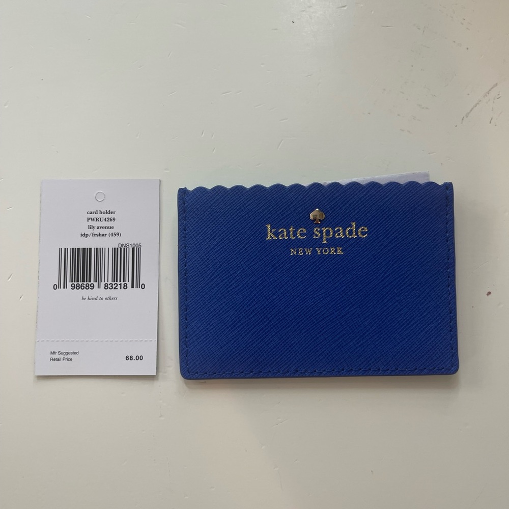 Kate Spade brand new with tags blue and green cardholder
